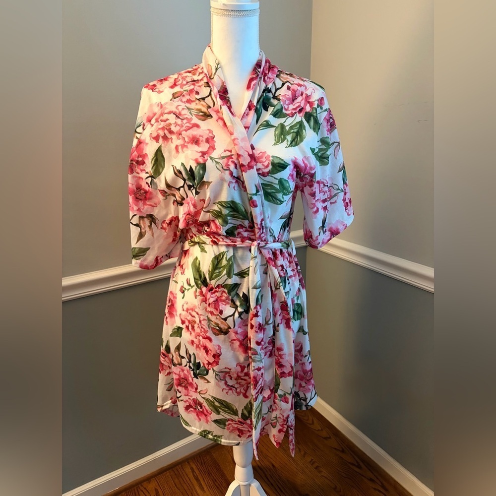 Show Me Your MuMu Brie Robe – Garden of Blooms Pink & Green - One Size - Picture 4 of 6